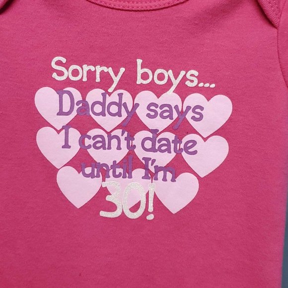 4/$10 Infant Girls Pink Graphic Print Onesie |Size: 3-6M - Picture 3 of 5